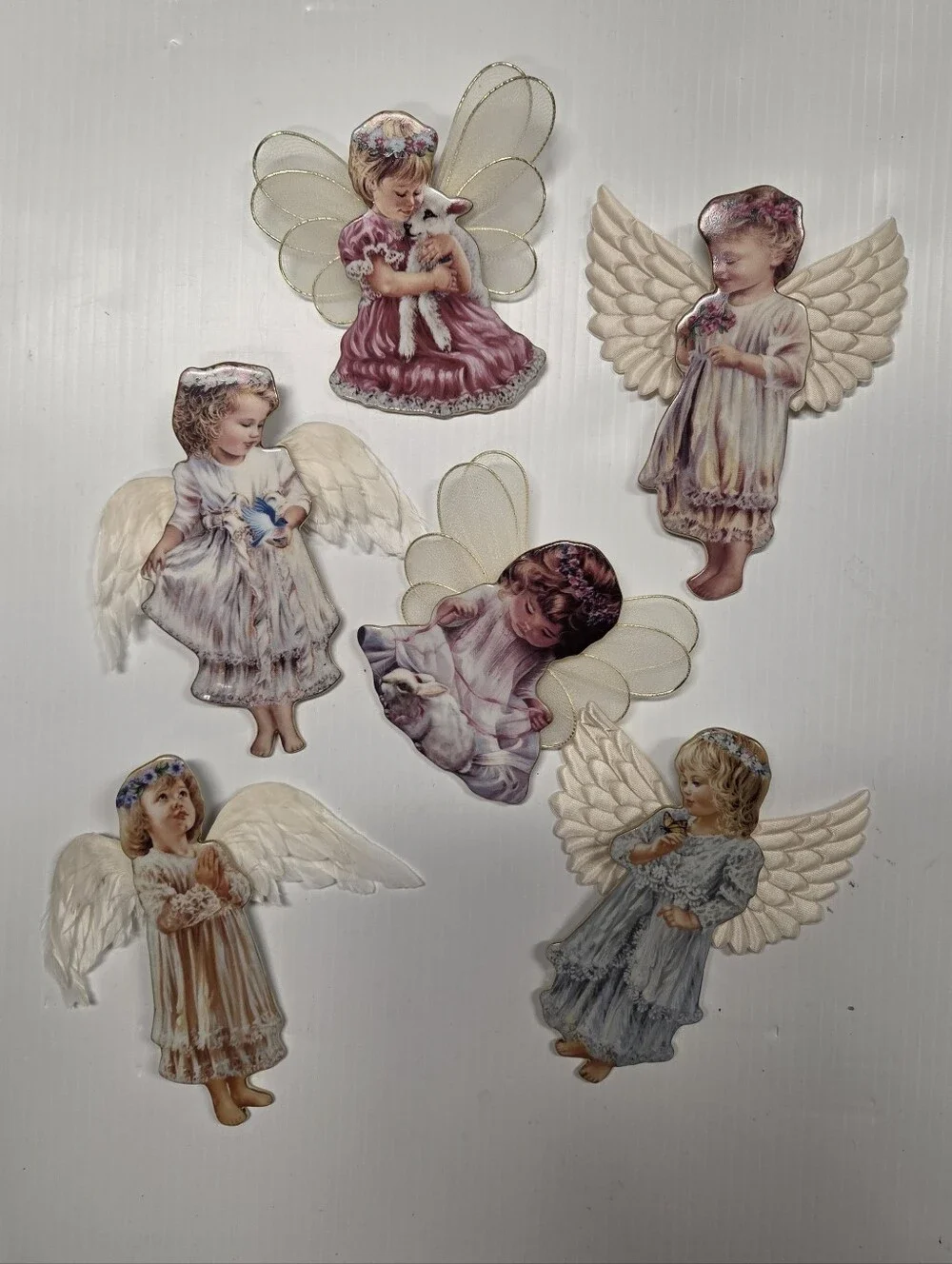 Set of 5 Vintage Dona Gelsinger Heaven's Little Angels Ornaments